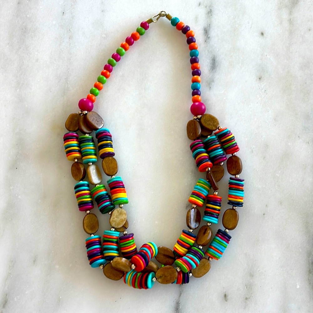 Vintage wood necklace